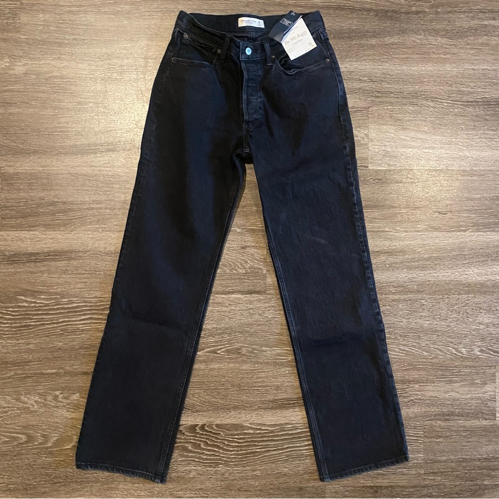 Abercrombie & Fitch The Dad High Rise Jeans Black 25 0 Regular